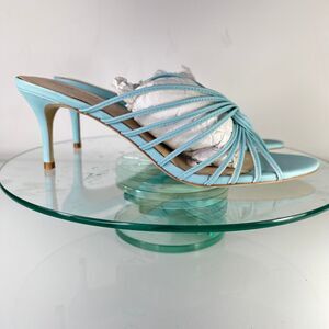 Cupcakes and Cashmere Arriana Heel Sandals Blue Strappy Twist